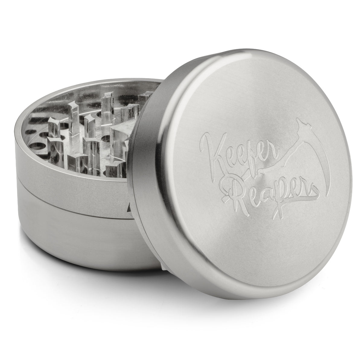 The Threadless Reaper™ 3 Piece Stainless Steel Herb & Spice Grinder by Keefer Reaper (2.5 Inches)