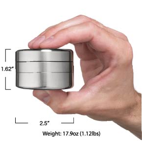 The Threadless Reaper™ 3 Piece Stainless Steel Herb & Spice Grinder by Keefer Reaper (2.5 Inches)