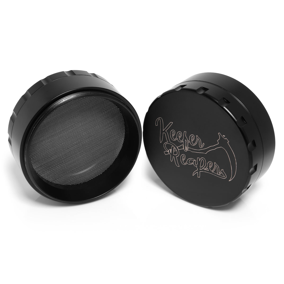 The Reaper™ Matte Black Electroplated Stainless Steel Herb & Spice Grinder by Keefer Reaper (2.5 Inches)